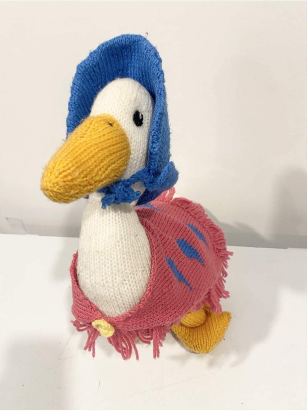 Beatrix Potter Jemima Puddle Duck Goose Handmade Knit Plush 16" Cottagecore